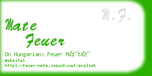 mate feuer business card
